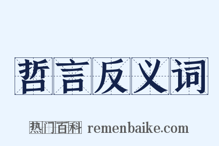 哲言反义词是什么意思的图片
